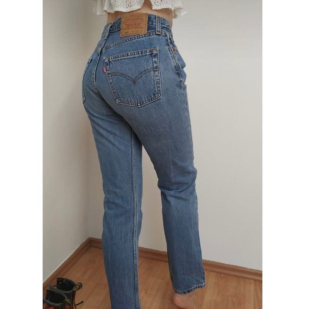 Levi's 502 Regular Taper Jeans W33 L28| Vintage Wash Distressed| Womens 10-12